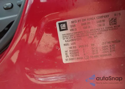 2015 Buick Encore z USA, uszkodzony, nr VIN KL4CJASB5FB122312